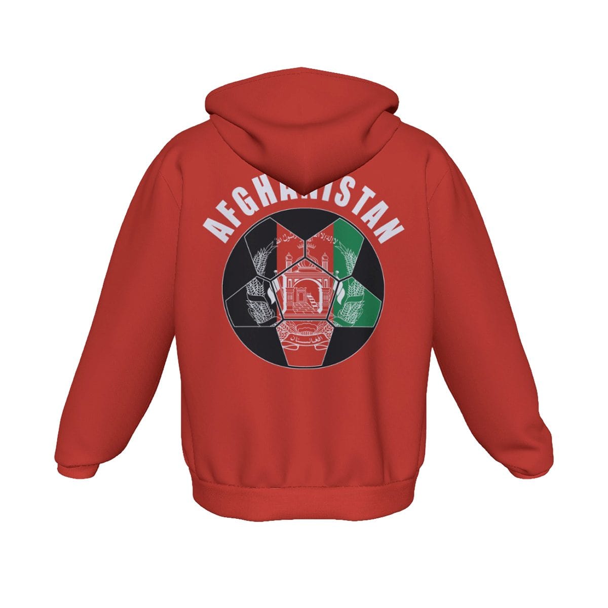 Afghanistan Unisex Football Fan Zip Hoodie Back