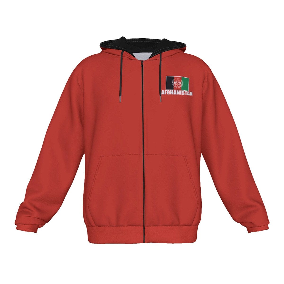 Afghanistan Unisex Football Fan Zip Hoodie Front