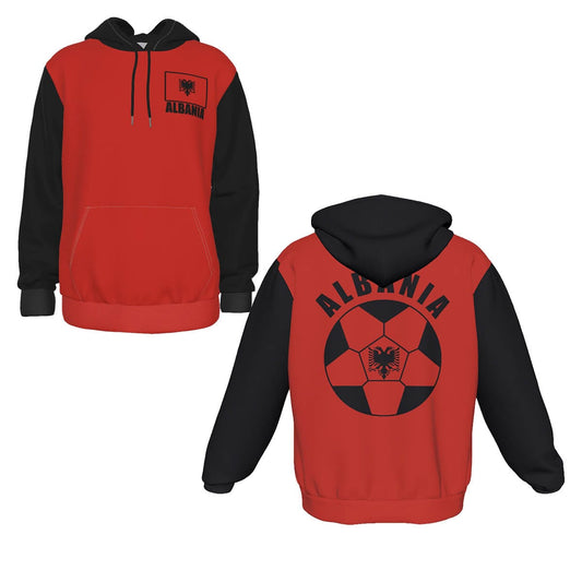 Albania Unisex Football Fan Pullover Hoodie Front and Back