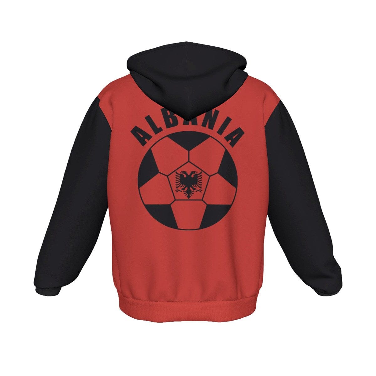 Albania Unisex Football Fan Zip Hoodie Back