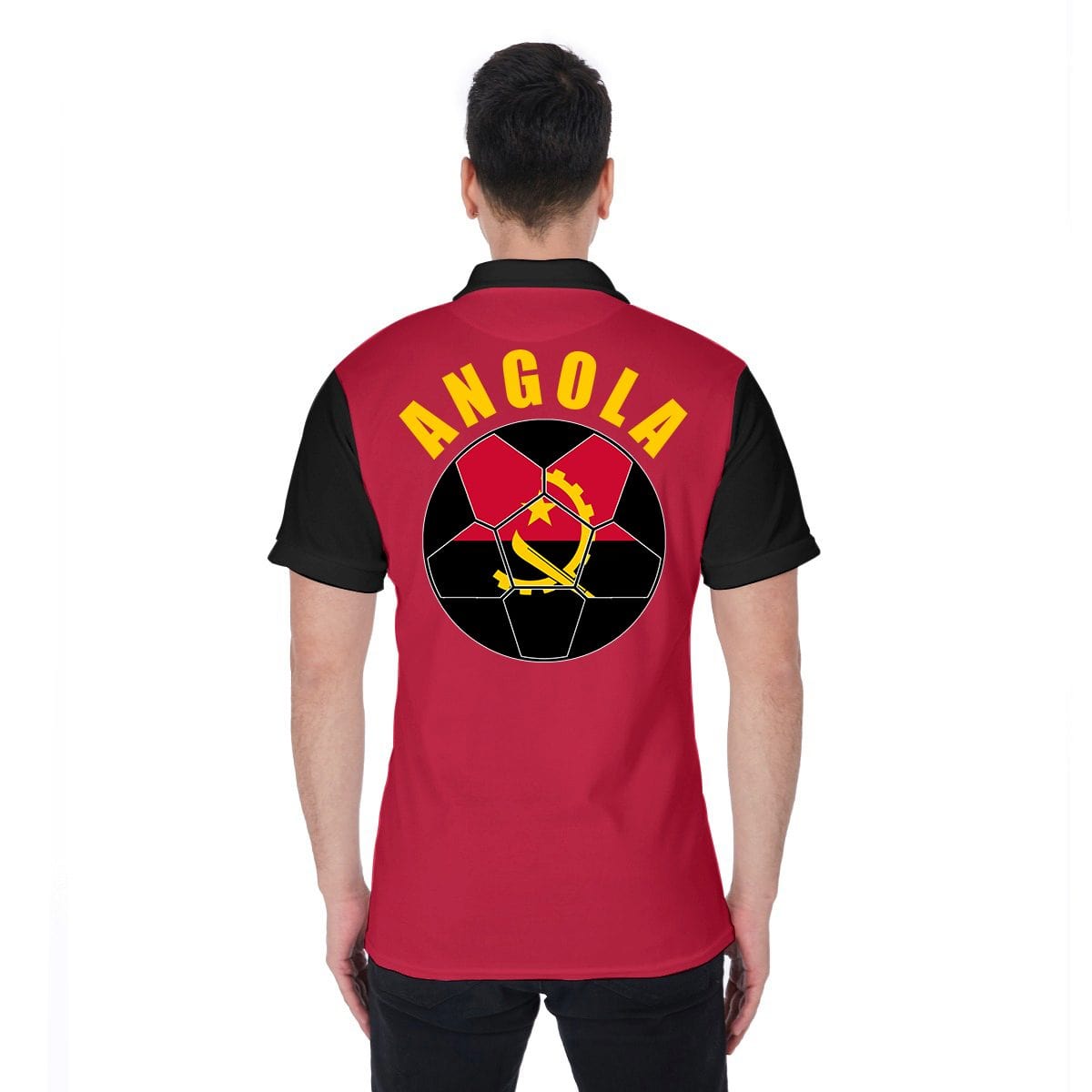 Angola Unisex Football Fan Polo Shirt Back