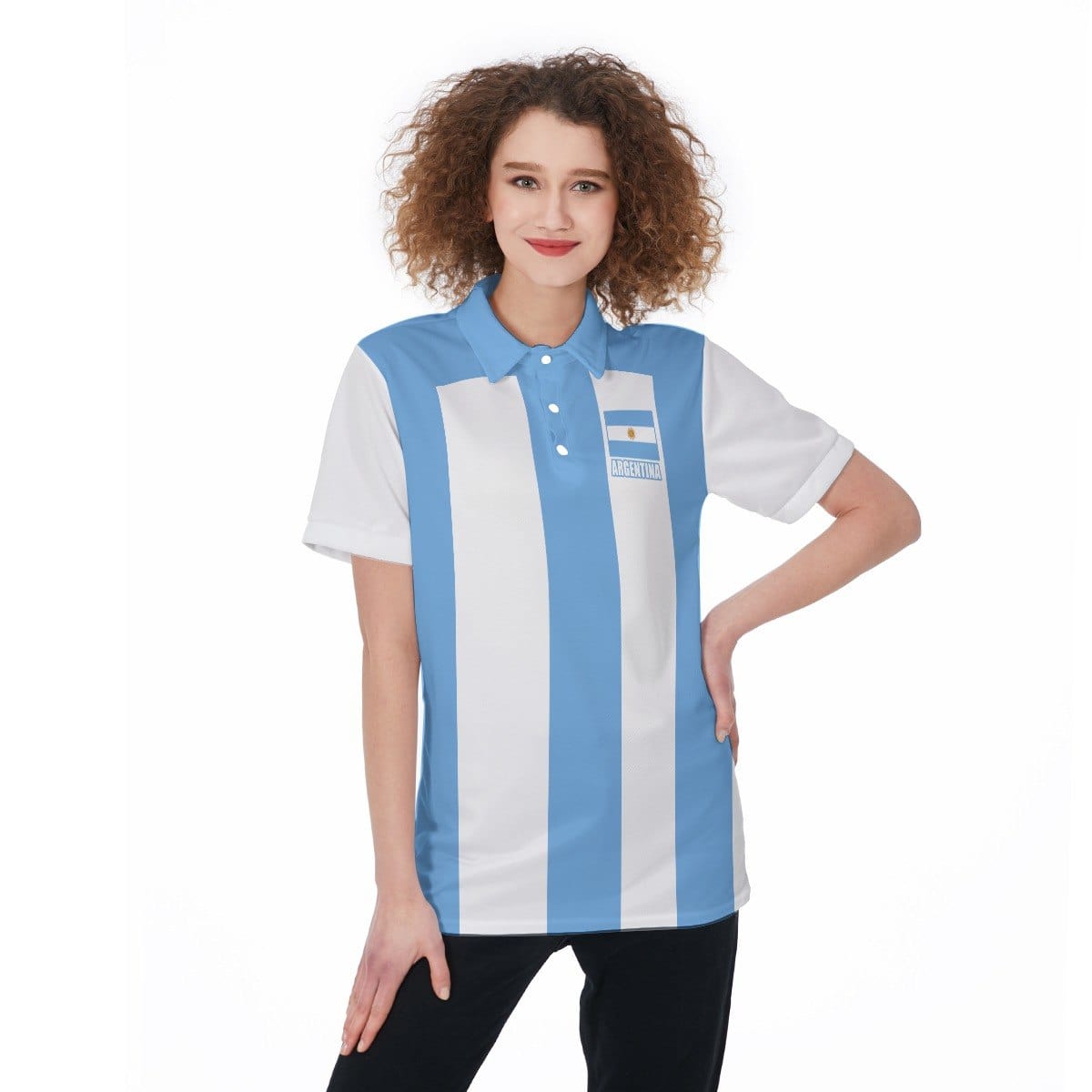 Argentina Unisex Football Fan Polo Shirt Front