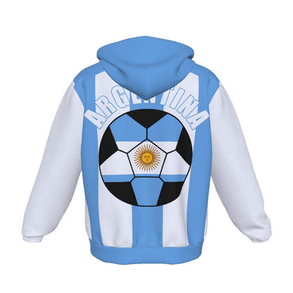 Argentina Unisex Football Fan Pullover Hoodie Back