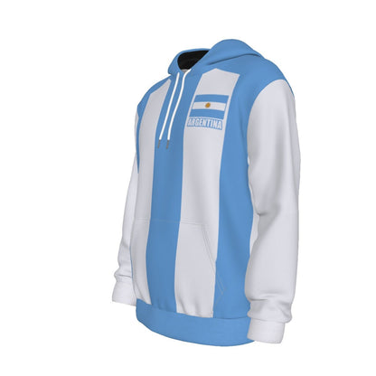 Argentina Unisex Football Fan Pullover Hoodie Front Left