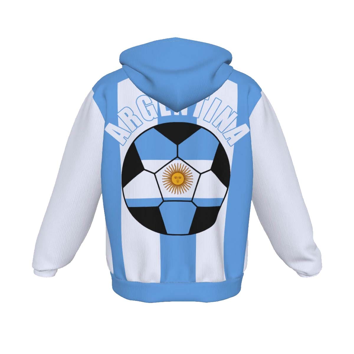 Argentina Unisex Football Fan Zip Hoodie Back