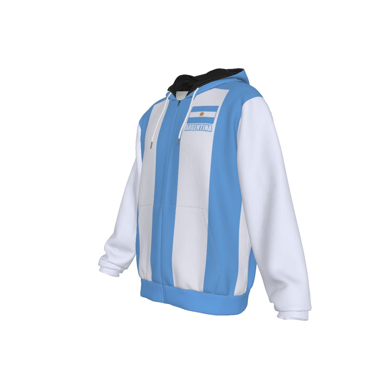 Argentina Unisex Football Fan Zip Hoodie Front Left