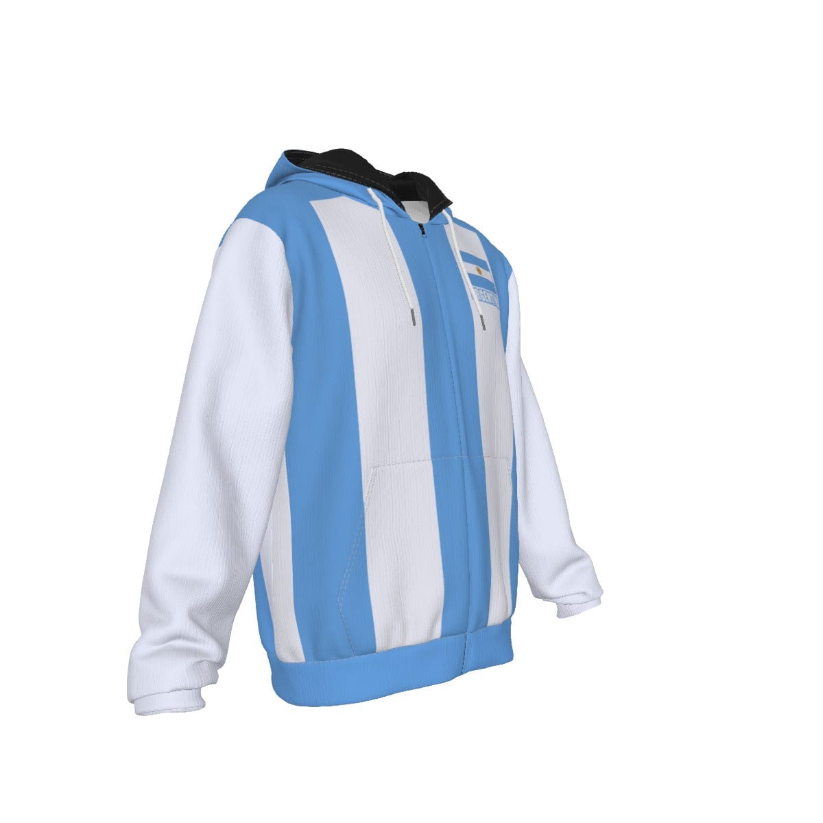 Argentina Unisex Football Fan Zip Hoodie Front Right