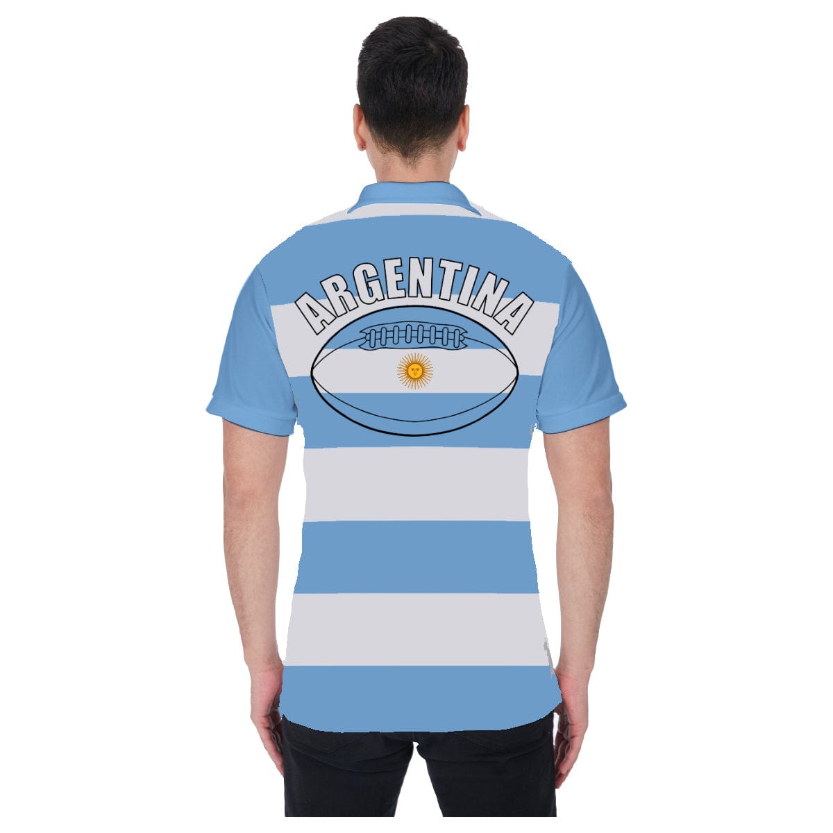 Argentina Unisex Rugby Fan Polo Shirt Back