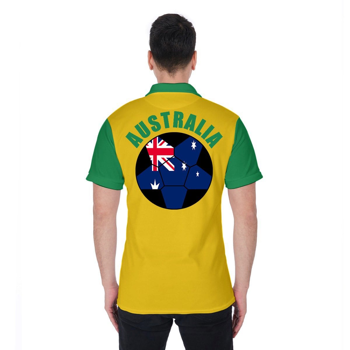 Australia Unisex Football Fan Polo Shirt Back