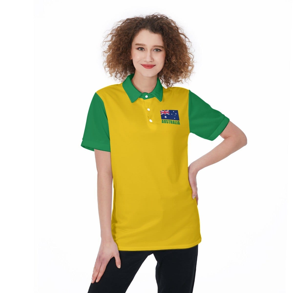 Australia Unisex Football Fan Polo Shirt Front