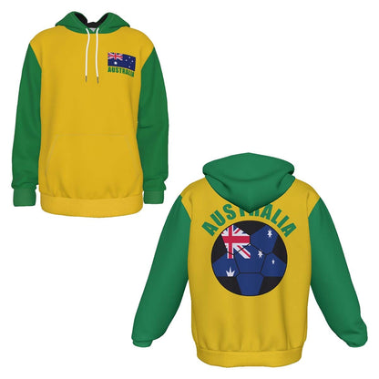 Australia Unisex Football Fan Pullover Hoodie Front and Back