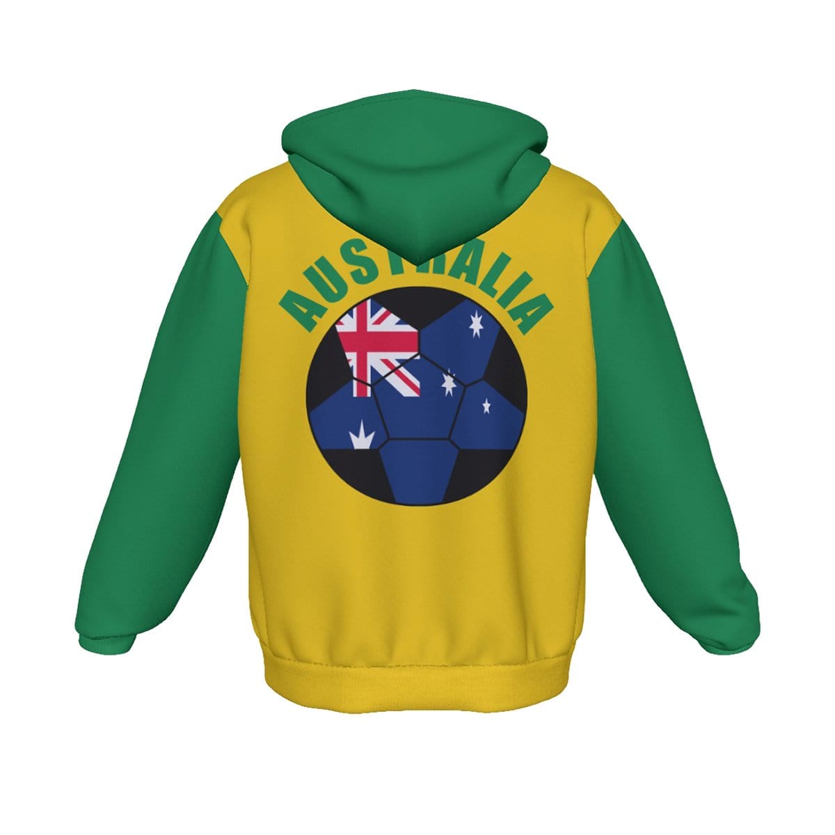 Australia Unisex Football Fan Zip Hoodie Back