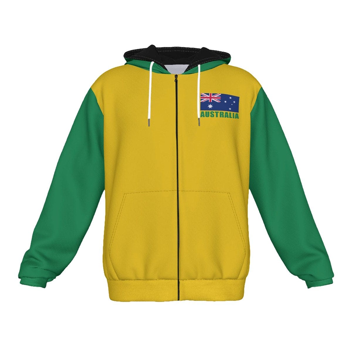 Australia Unisex Football Fan Zip Hoodie Front