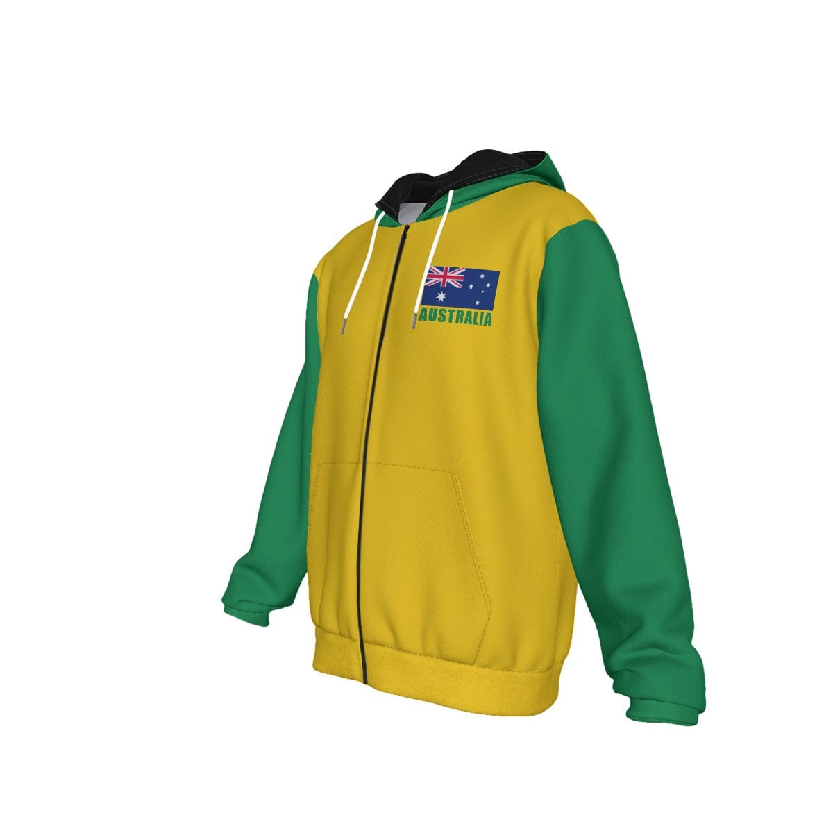 Australia Unisex Football Fan Zip Hoodie Front Left