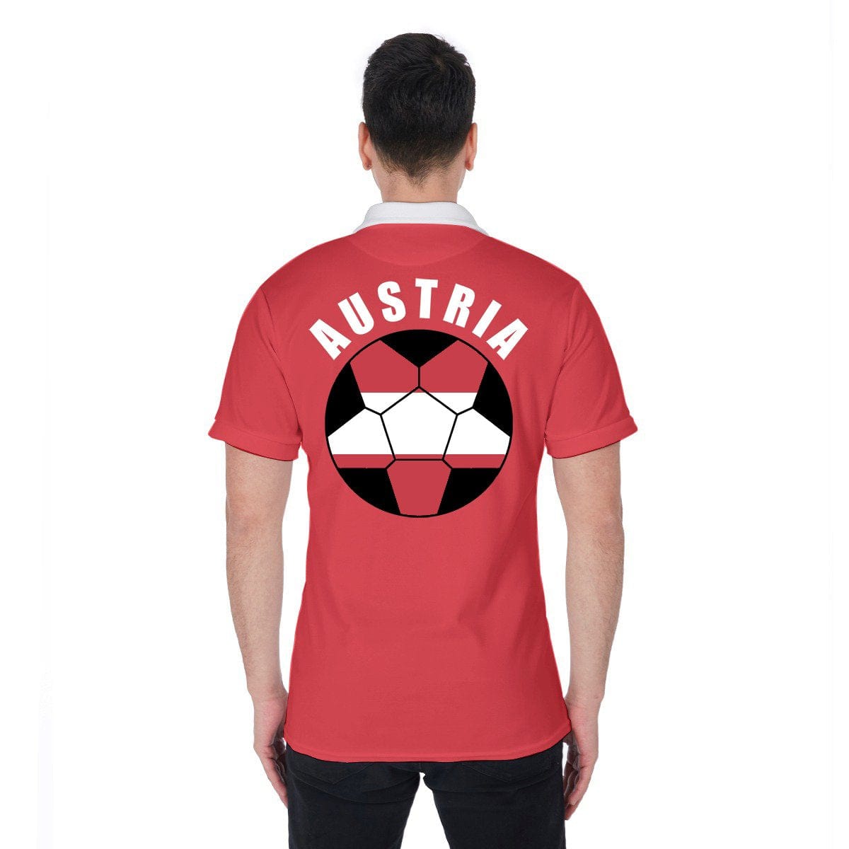 Austria Unisex Football Fan Polo Shirt Back