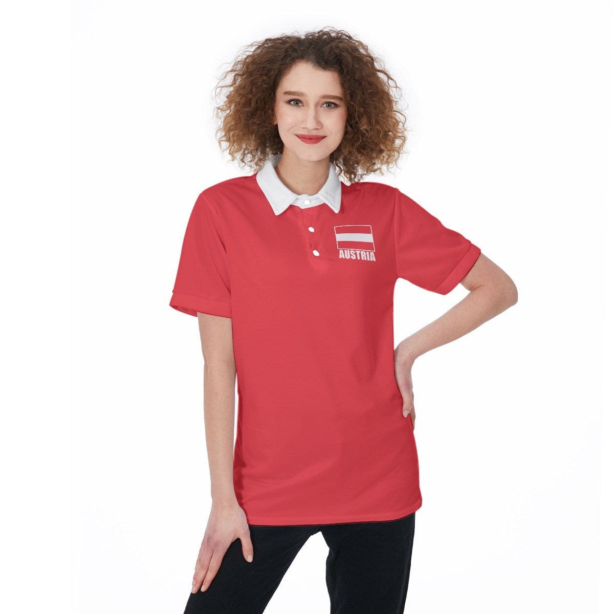 Austria Unisex Football Fan Polo Shirt Front