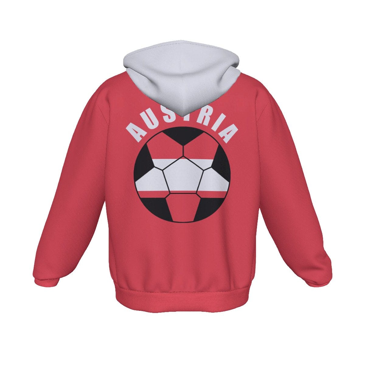 Austria Unisex Football Fan Zip Hoodie Back