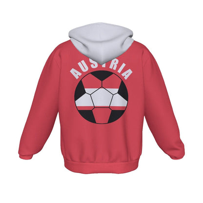 Austria Unisex Football Fan Zip Hoodie Back