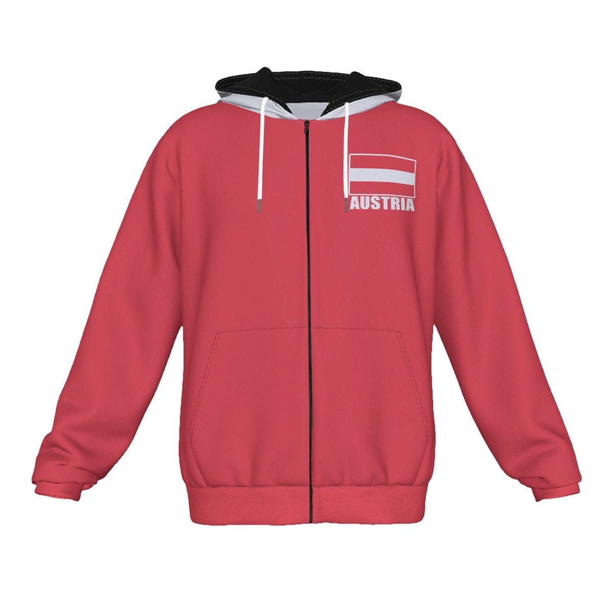 Austria Unisex Football Fan Zip Hoodie Front