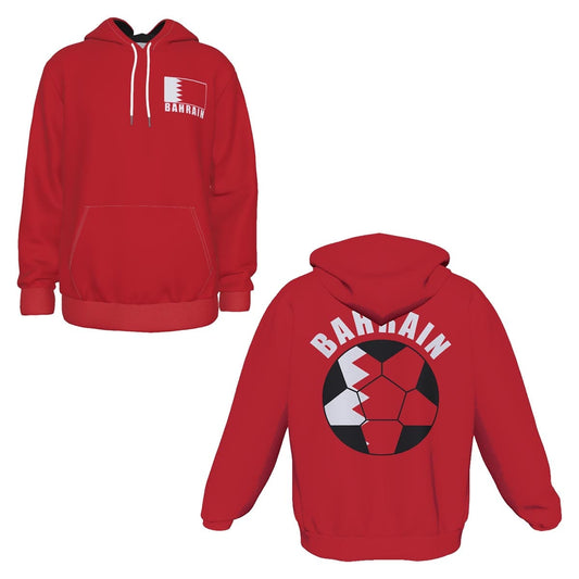 Bahrain Unisex Football Fan Pullover Hoodie Front and Back