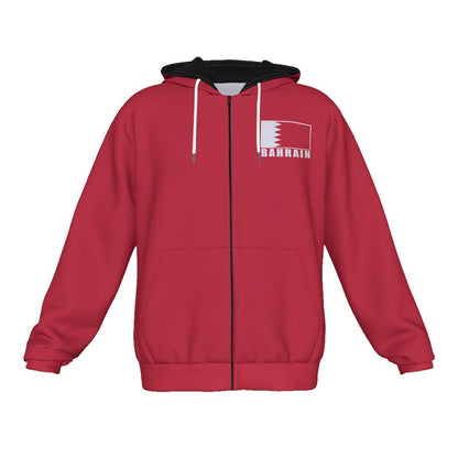 Bahrain Unisex Football Fan Zip Hoodie Front