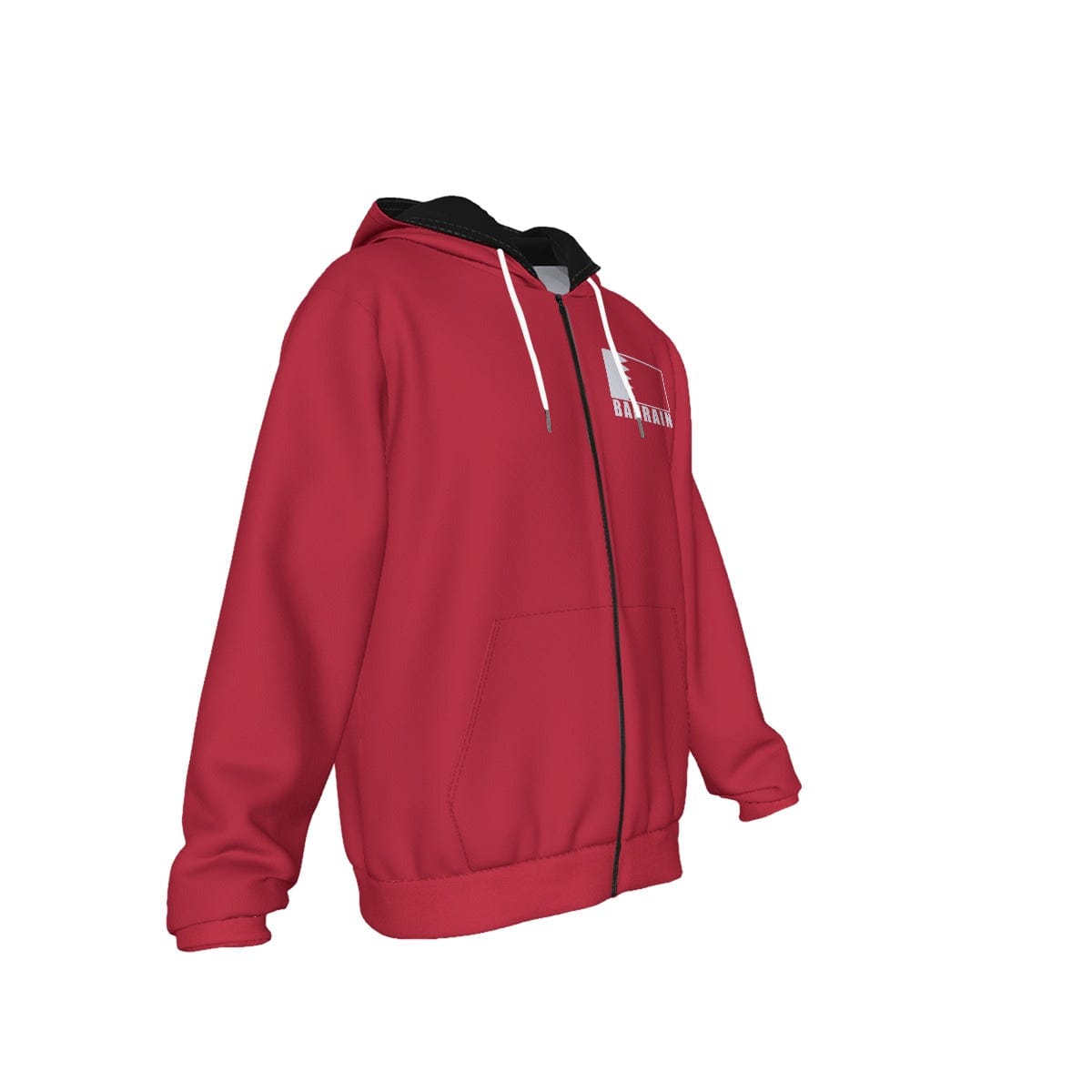 Bahrain Unisex Football Fan Zip Hoodie Front Right