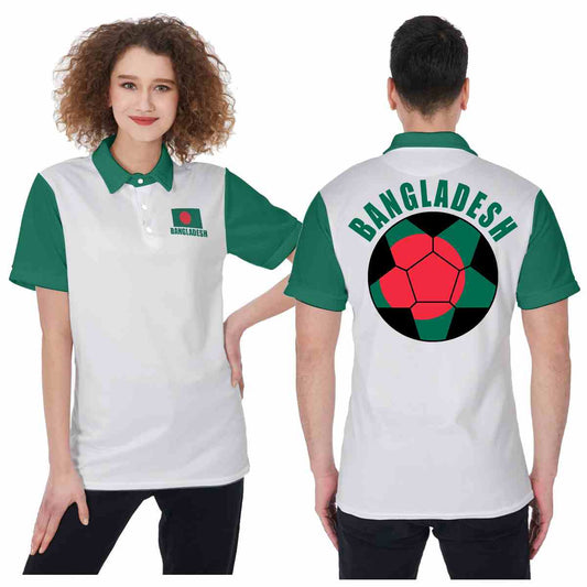 Bangladesh Unisex Football Fan Polo Shirt Front and Back