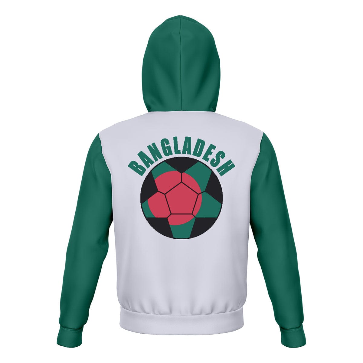 Bangladesh Unisex Football Fan Pullover Hoodie Back with Hood Up