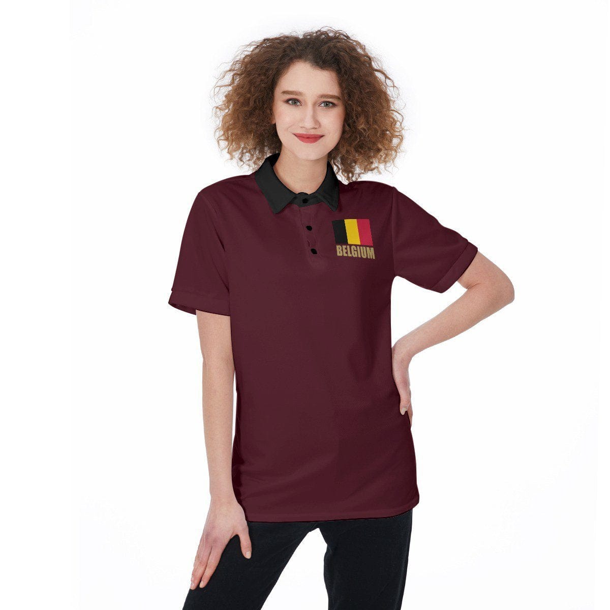 Belgium Unisex Football Fan Polo Shirt Front