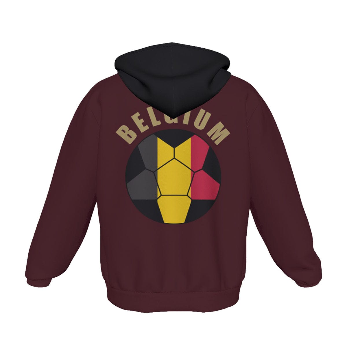 Belgium Unisex Football Fan Pullover Hoodie Back