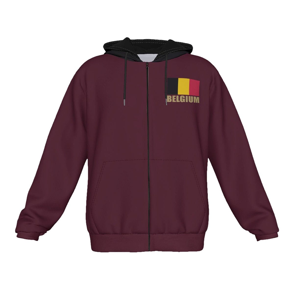 Belgium Unisex Football Fan Zip Hoodie Front