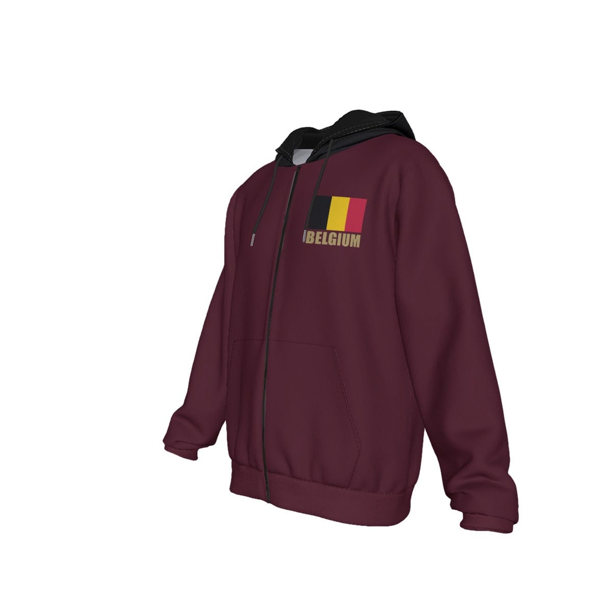 Belgium Unisex Football Fan Zip Hoodie Front Left