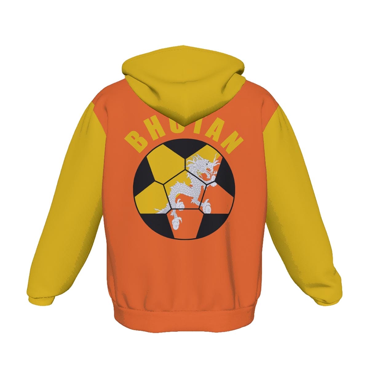 Bhutan Unisex Football Fan Pullover Hoodie Back