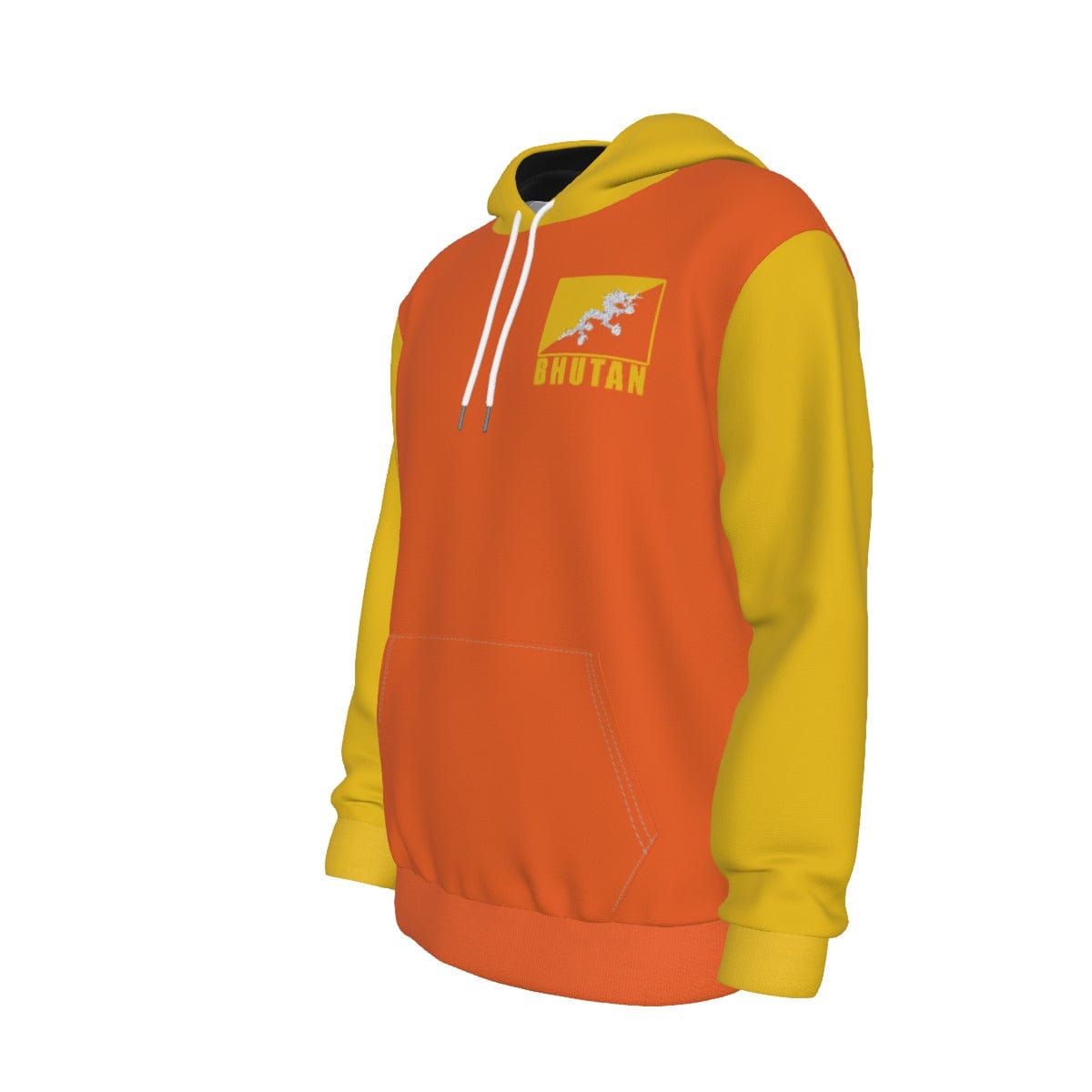 Bhutan Unisex Football Fan Pullover Hoodie Front Left