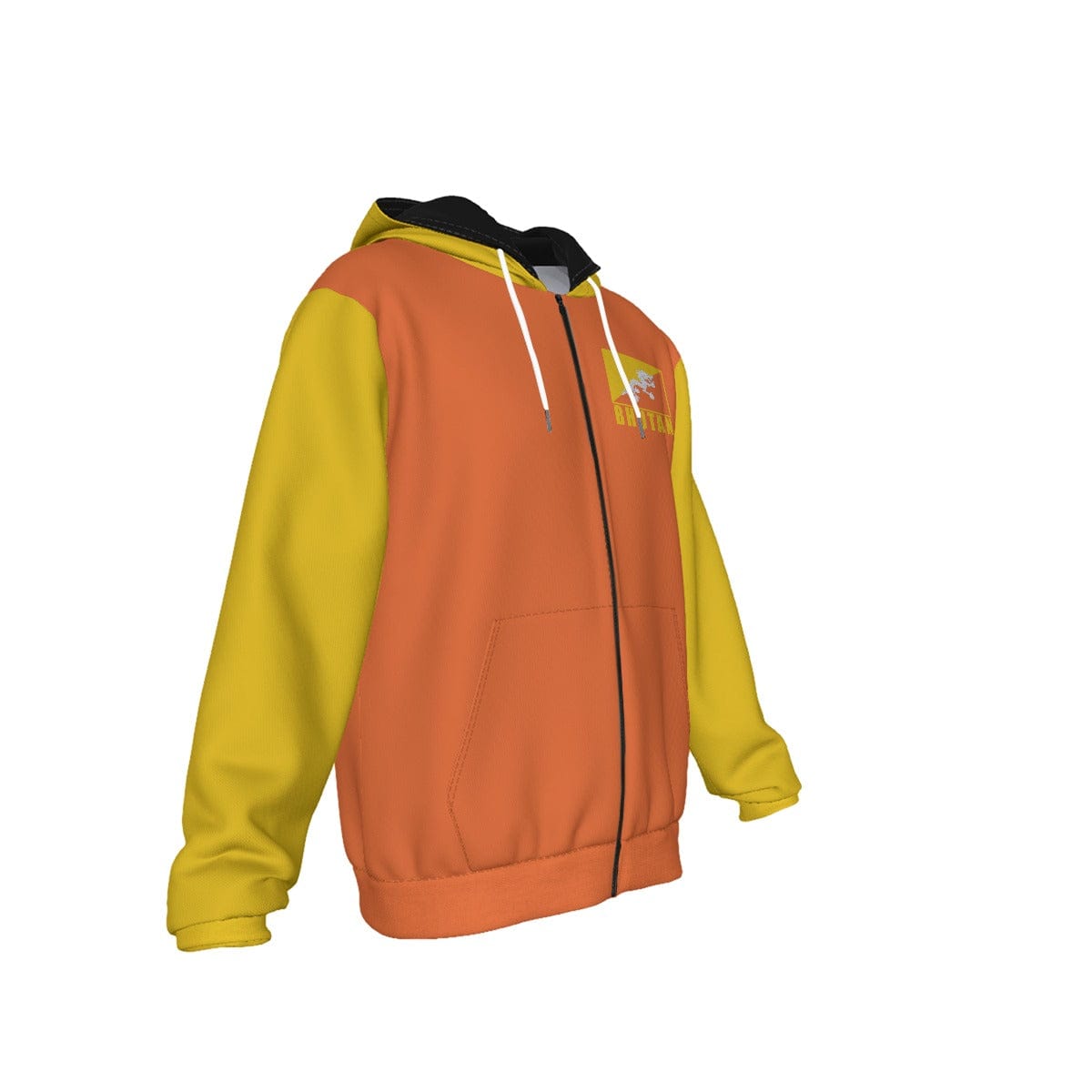 Bhutan Unisex Football Fan Zip Hoodie Front Right