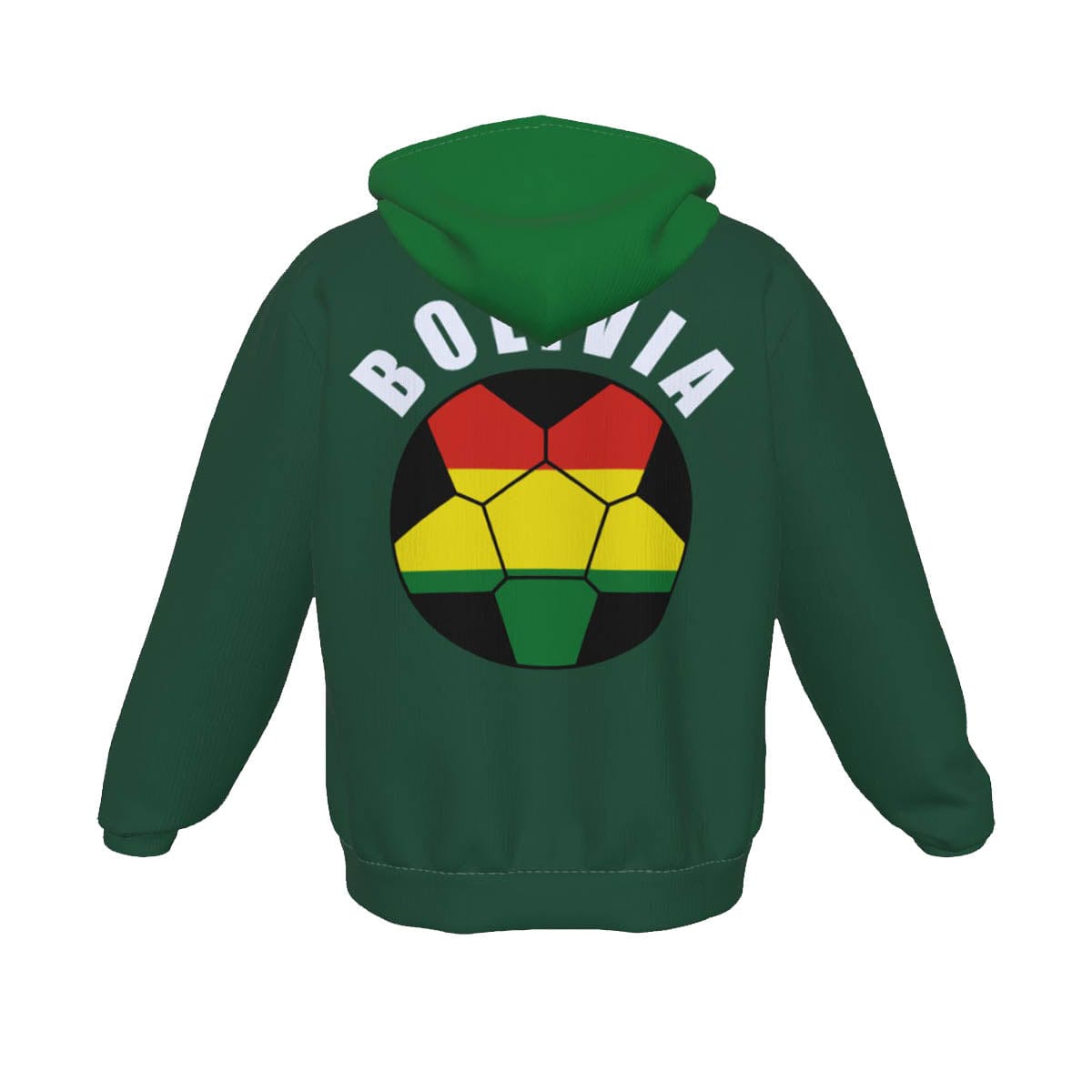 Bolivia Unisex Football Fan Zip Hoodie Back