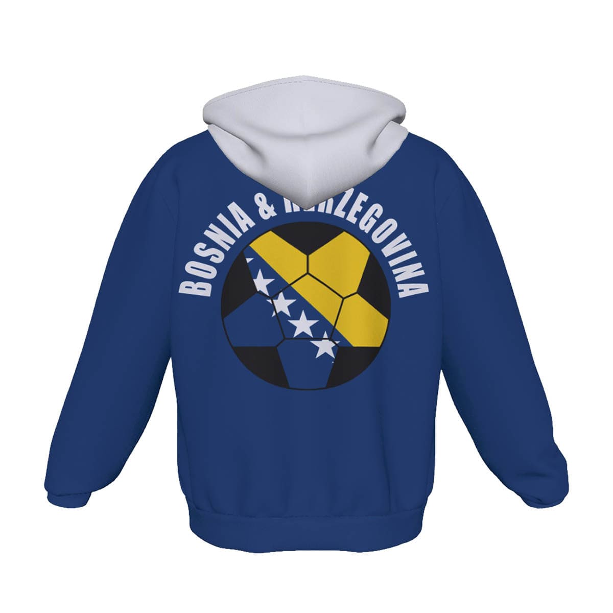 Bosnia and Herzegovina Unisex Football Fan Pullover Hoodie Back