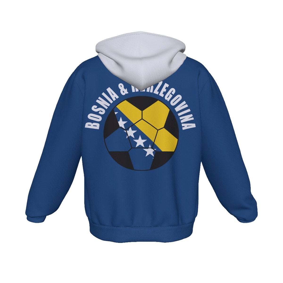 Bosnia and Herzegovina Unisex Football Fan Zip Hoodie Back