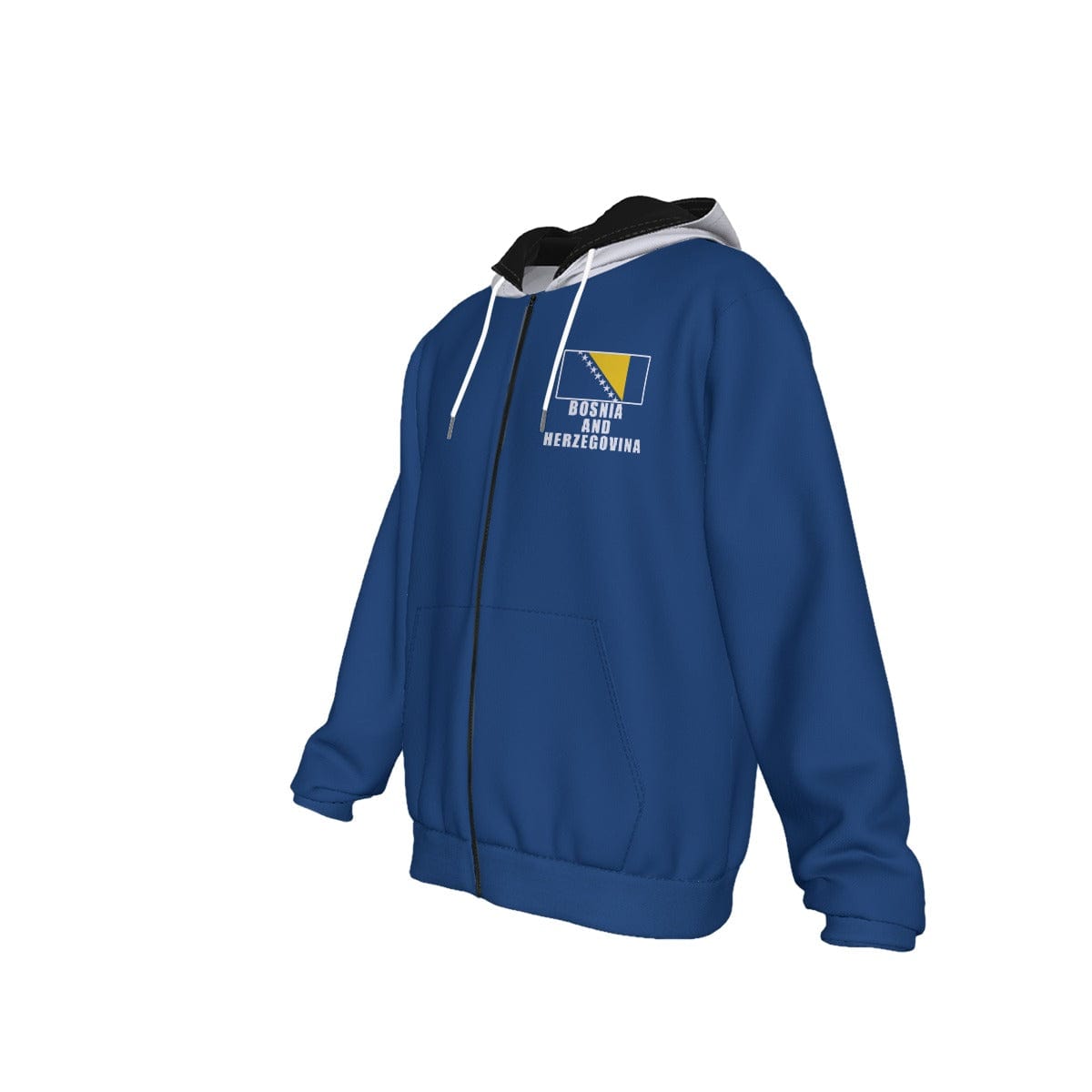 Bosnia and Herzegovina Unisex Football Fan Zip Hoodie Front Left