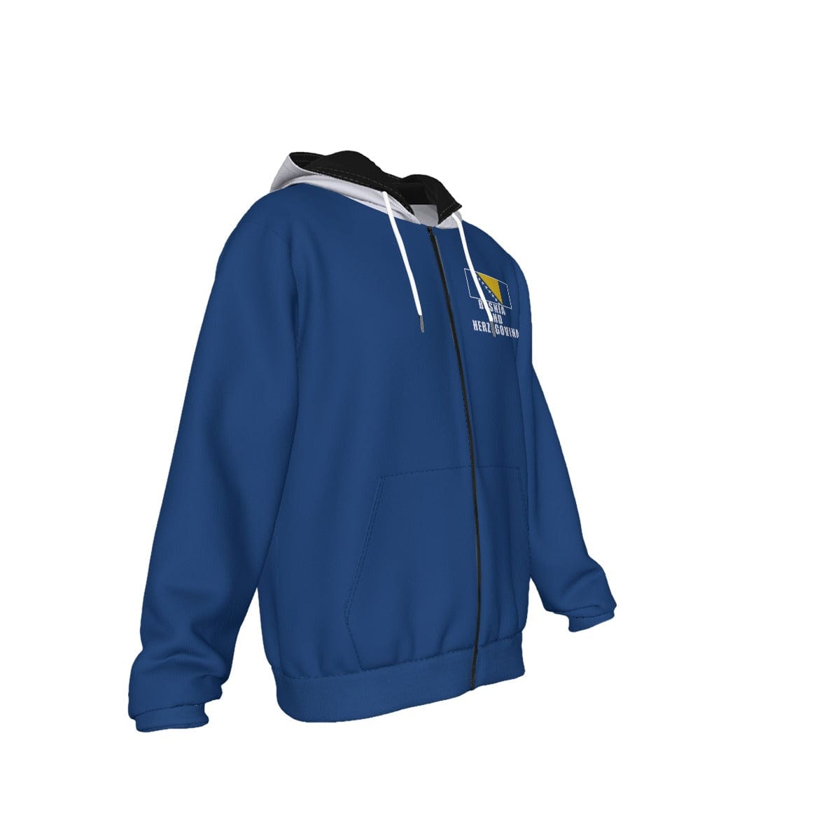 Bosnia and Herzegovina Unisex Football Fan Zip Hoodie Front Right