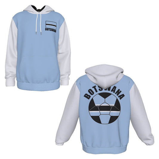 Botswana Unisex Football Fan Pullover Hoodie Front and Back