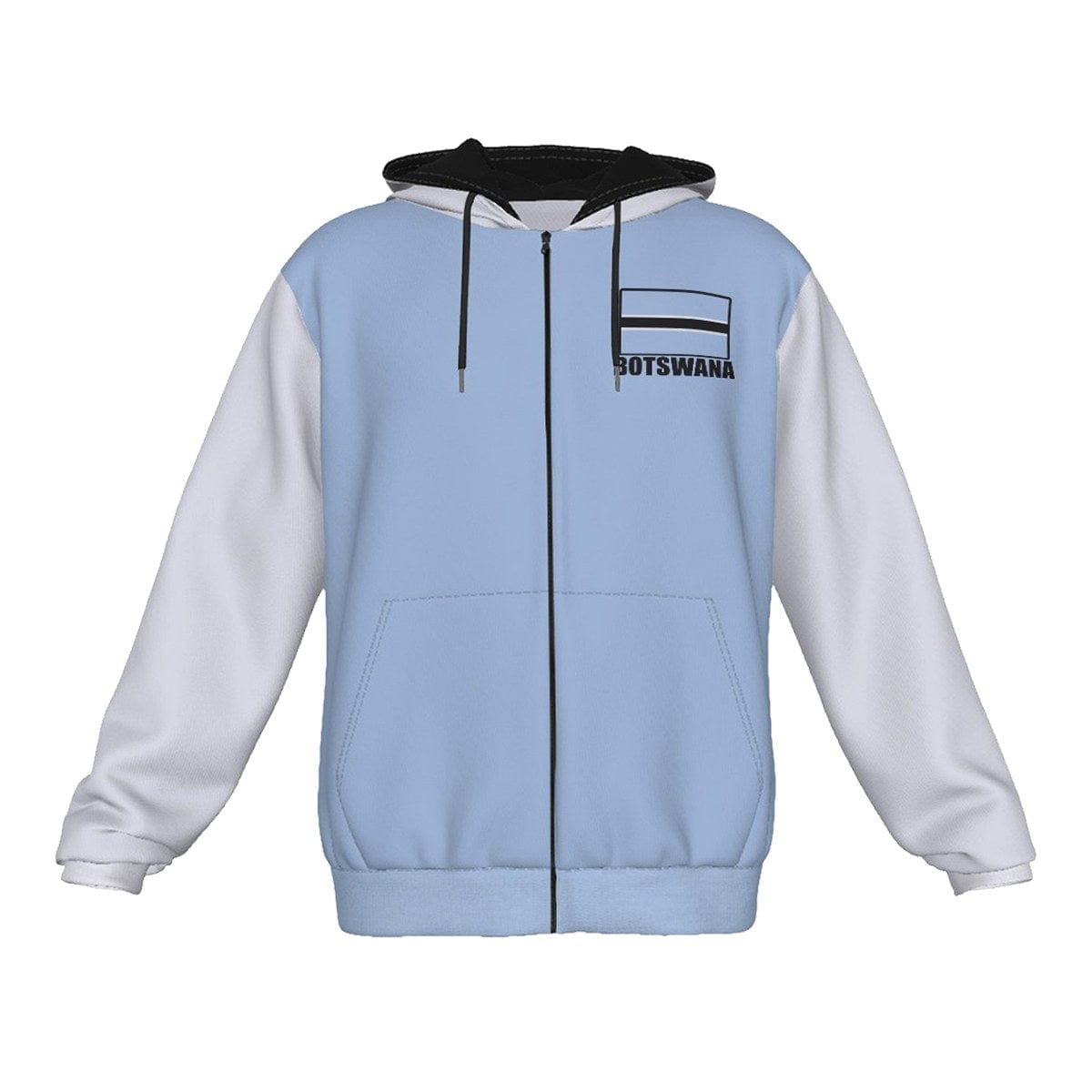 Botswana Unisex Football Supporters Fan Zip Hoodie