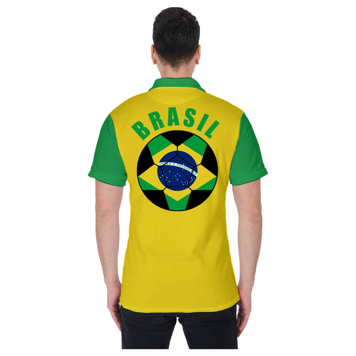 Brasil Unisex Football Fan Polo Shirt Back