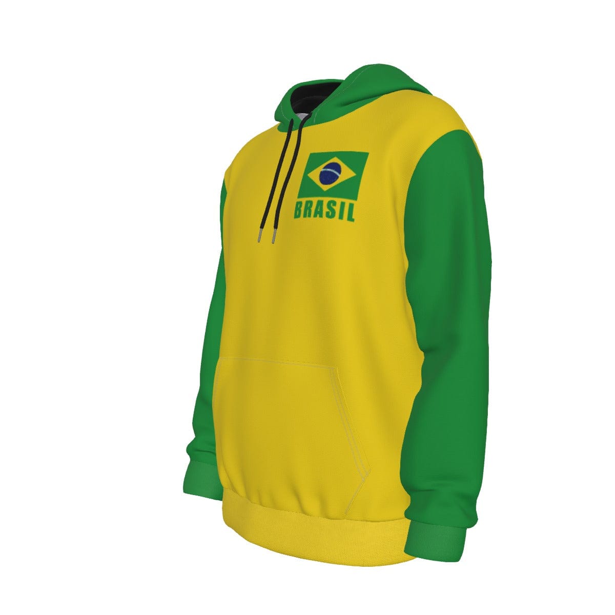 Brasil Unisex Football Fan Pullover Hoodie Front Left