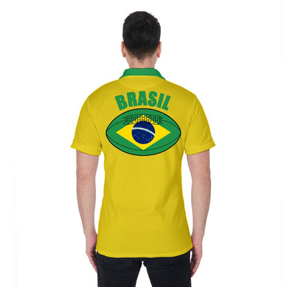 Brasil Unisex Rugby Fan Polo Shirt Back