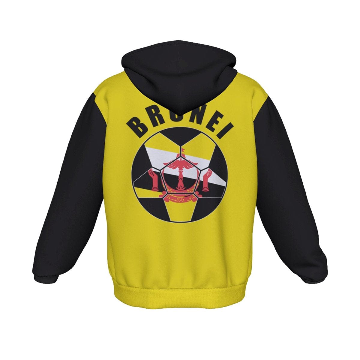 Brunei Unisex Football Fan Zip Hoodie Back