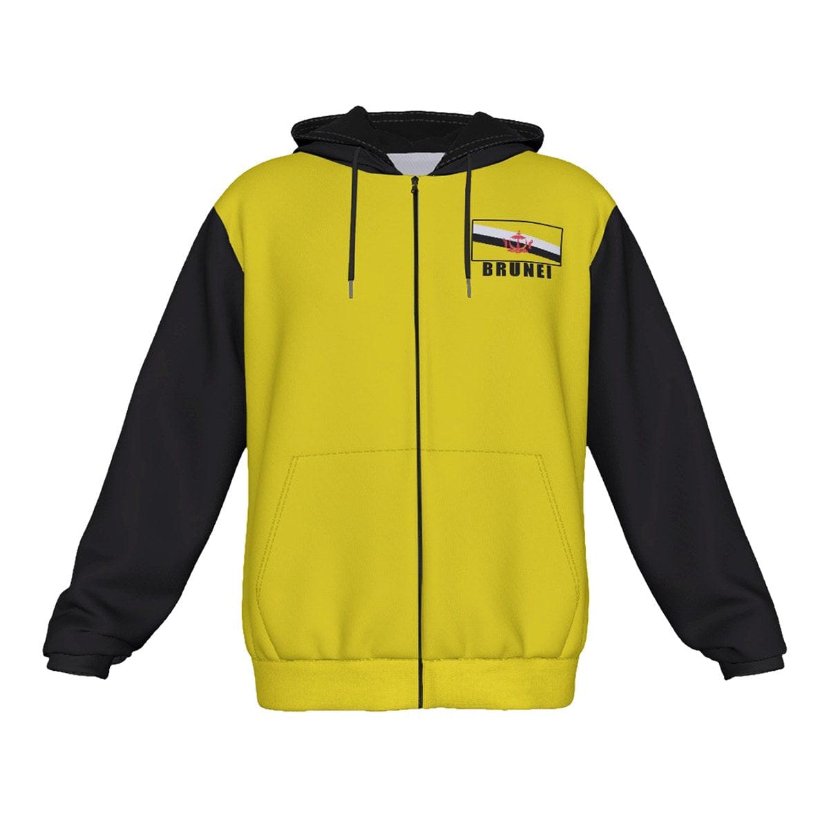 Brunei Unisex Football Fan Zip Hoodie Front