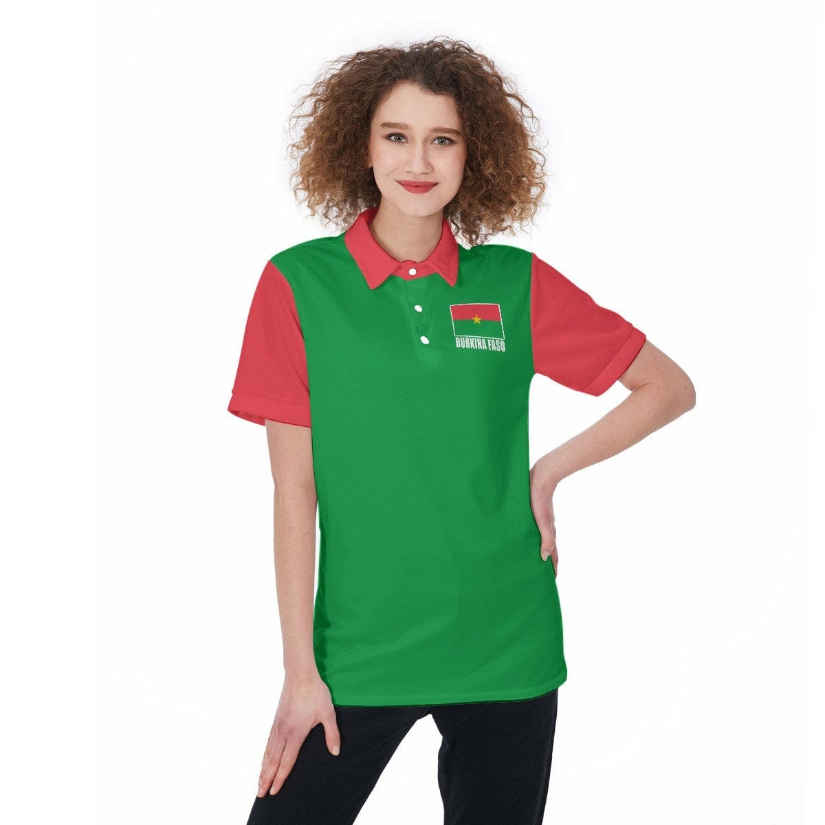 Burkina Faso Unisex Football Fan Polo Shirt Front