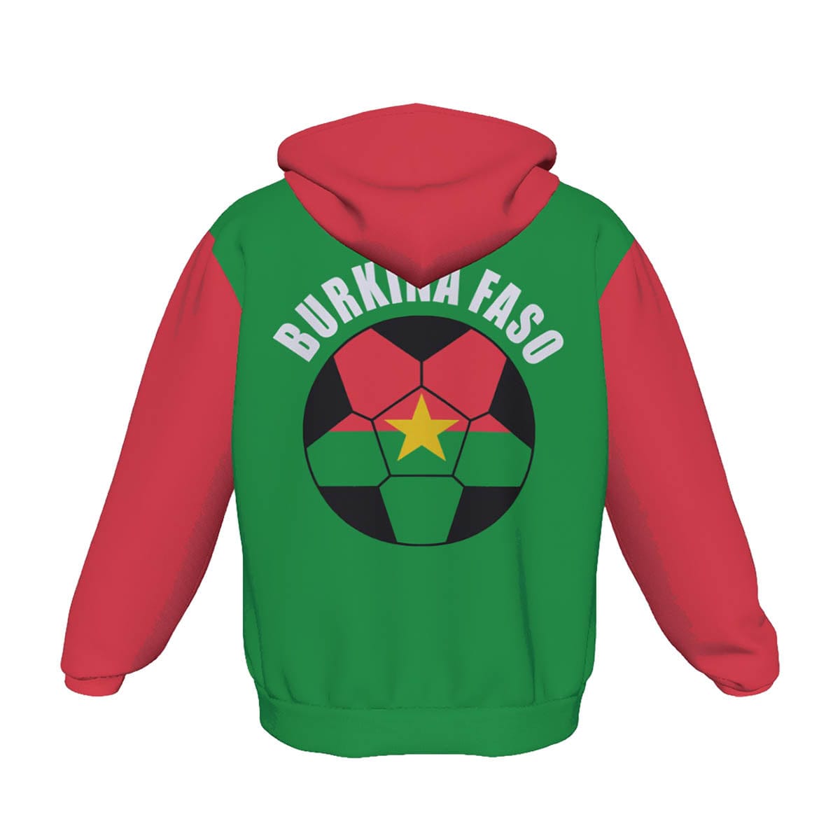 Burkina Faso Unisex Football Fan Pullover Hoodie Back