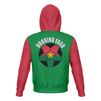 Burkina Faso Unisex Football Fan Pullover Hoodie Back with Hood Up